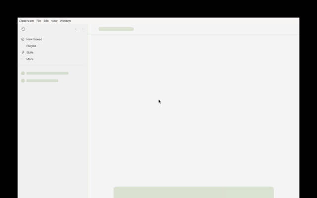 Screenshot of Cloudroom first window on Linux (Xvfb launch probe)